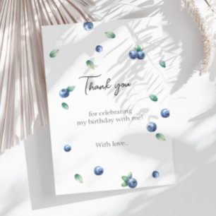 Cartão De Agradecimento Festa de aniversário de mirtilo Berry Sweet Waterc