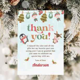 Cartão De Agradecimento Festa de aniversário de Natal
