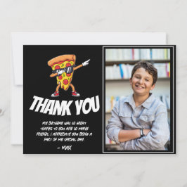 Cartão De Agradecimento Festa de Aniversário de Pizza | Festa Divertida de