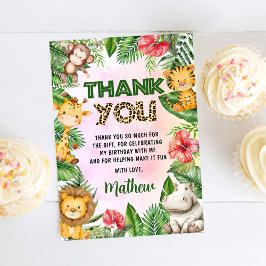 Cartão De Agradecimento Festa de aniversário de Rapaz Safari Selgle