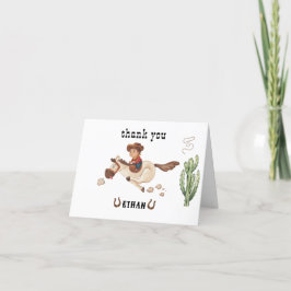 Cartão De Agradecimento Festa de Aniversário de Rodeio Cowboy