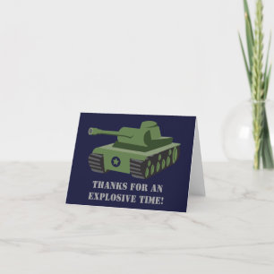 Cartão De Agradecimento Festa de aniversário de Tanque do Exército