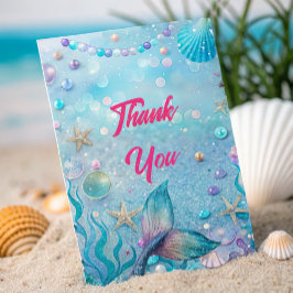 Cartão De Agradecimento Festa de Aniversário Debaixo do Mar