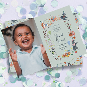 Cartão De Agradecimento Festa de Aniversário do Cachorrinho Azul Lets Pawt
