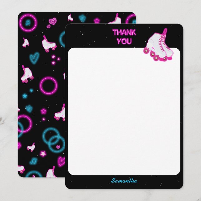 Cartão De Agradecimento Festa de aniversário do cilindro de guiamento do n (Frente/Verso)