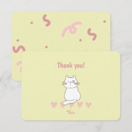 Cartão De Agradecimento Festa de Aniversário do Gatinho Fofo Obrigado