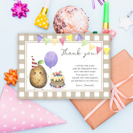 Cartão De Agradecimento Festa de aniversário do Pequeno Batata Doce agrade