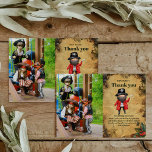 Cartão De Agradecimento Festa de aniversário do Themed Pirata Foto<br><div class="desc">Apresentando nosso Cartões de agradecimentos de Festa de aniversário de Pirata de Foto - a maneira perfeita de expressar gratidão com um toque de charme de balde! O nosso cartões de agradecimentos apresenta imagens cativantes de temas piratas, completas com crânio e ossos cruzados, mapas de tesouro e pergaminho meteorológico, evocando...</div>