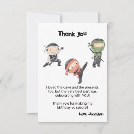 Cartão De Agradecimento Festa de Aniversário dos Pequenos Ninja Warrior Ad