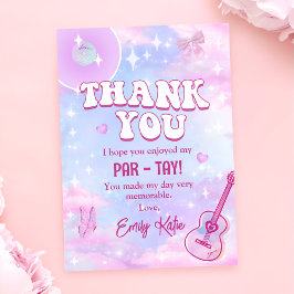 Cartão De Agradecimento Festa de aniversário Eras Rosa