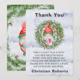 Cartão De Agradecimento Festa de aniversário Gnomo de Natal Obrigado Cartõ