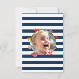 Cartão De Agradecimento Festa de aniversário infantil de verão de marinhei