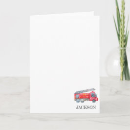 Cartão De Agradecimento Festa de aniversário Mínima Moderna de Bombeiros