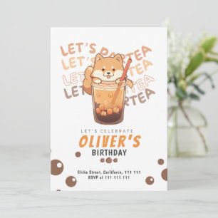 Cartão De Agradecimento Festa de aniversário Moderna Shiba Inu para Crianç