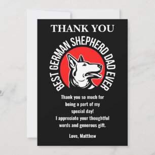 Cartão De Agradecimento Festa de aniversário Pai german shepherd