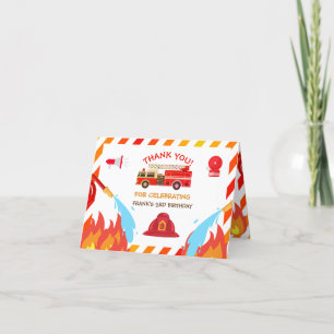 Cartão De Agradecimento Festa de aniversário Red Fire