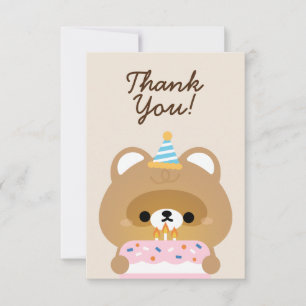 Cartão De Agradecimento Festa de aniversário Simples e Bonita