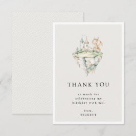 Cartão De Agradecimento Festa de Aniversário Tema Dragão Fofo