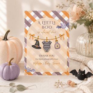 Cartão De Agradecimento Festa de Bebê A Little Boo Halloween Clothesline