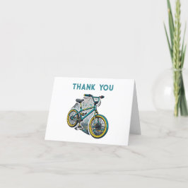 Cartão De Agradecimento Festa de Bicicleta BMX para Crianças. Aventura de