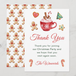 Cartão De Agradecimento Festa de Biscoitos de Natal e Cacau