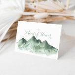 Cartão De Agradecimento Festa de Brides de Green Mountain<br><div class="desc">Este cartões de agradecimentos de festas de noiva de montanha verde é perfeito para um casamento rústico. A design apresenta uma montanha verde pintada à mão de uma aquarela,  inspirando um tema do campo.</div>