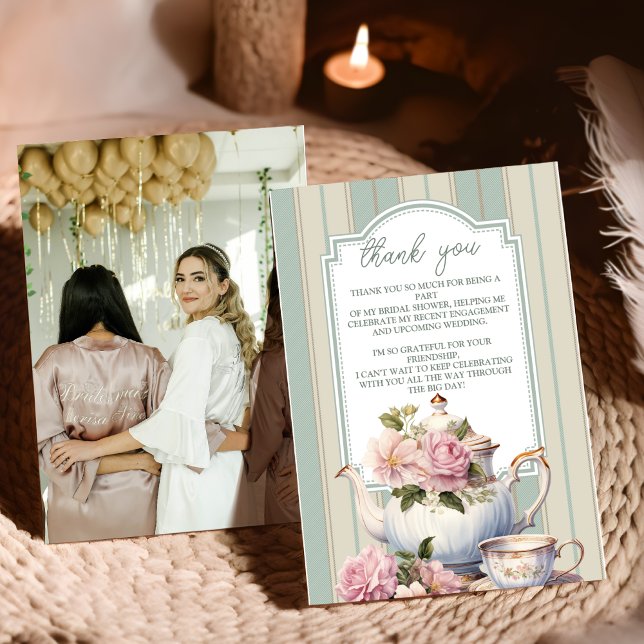 Cartão De Agradecimento Festa de Chá de Chá de Panela Photo Love está ferv (Criador carregado)