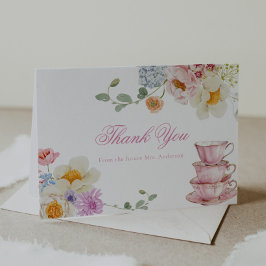 Cartão De Agradecimento Festa de Chá de Flor Selvagem Obrigado Nota