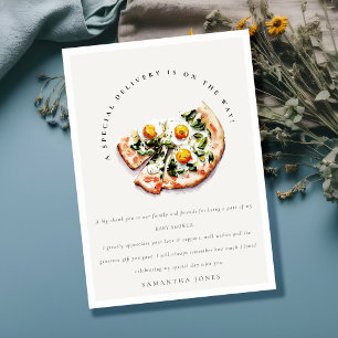 Cartão De Agradecimento Festa de Chá de fraldas de pizza especial de entre