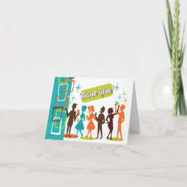 Cartão De Agradecimento Festa de Compromisso com Drinks Modernos de Meados