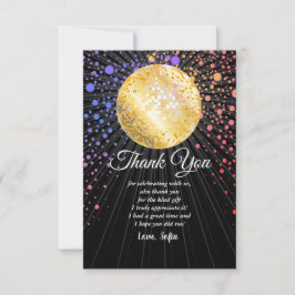 Cartão De Agradecimento festa de dança de discoteca da discoteca de ouro d