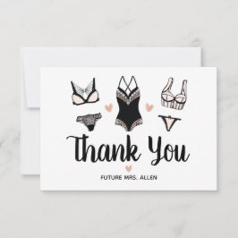 Cartão De Agradecimento Festa de Despedida de Solteira Lingerie Obrigado P