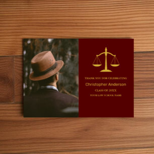 Cartão De Agradecimento Festa de Formatura de Profissional Jurídico
