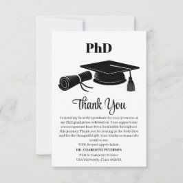 Cartão De Agradecimento Festa de formatura PhD Personalizada