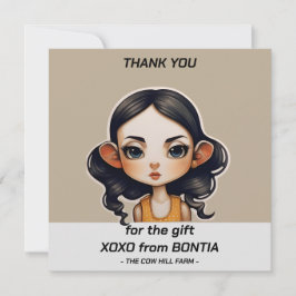 Cartão De Agradecimento Festa de Garotas-Vacas