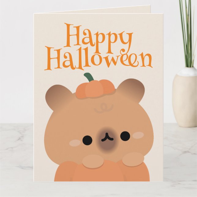 Cartão De Agradecimento Festa de Halloween Simples e Bonita (Frente)