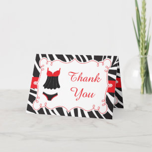 Cartão De Agradecimento Festa de lingerie vermelha quente Obrigado