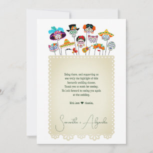 Cartão De Agradecimento Festa de Margaridas e Matrimônio Churrasco de Casa