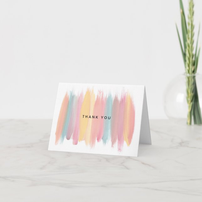 Cartão De Agradecimento Festa de Pintura Despedida de Solteira Obrigado (Frente)