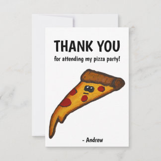 Cartão De Agradecimento Festa de Pizza Obrigado