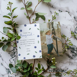 Cartão De Agradecimento Festa de primeiro aniversario "Berry First"