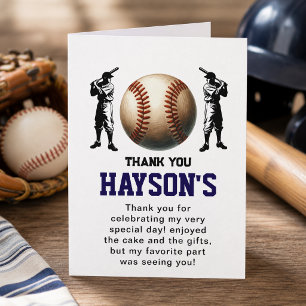 Cartão De Agradecimento Festa De primeiro aniversario De Baseball No Prime