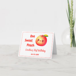 Cartão De Agradecimento Festa de Verão da Pequena Kawaii Peach Obrigada