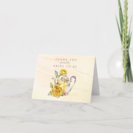 Cartão De Agradecimento Festa do chá de noiva com flores silvestres