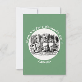 Cartão De Agradecimento Festa do Tweedledum e Tweedledee da Alice no País 