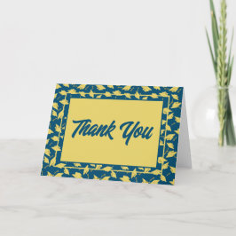Cartão De Agradecimento Festa Dourada e Azul de Graduação Obrigado