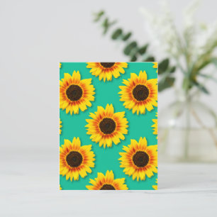 Cartão De Agradecimento Festa Floral de Verão com Girassóis