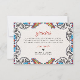 Cartão De Agradecimento Festa Flores Coloridas Botânicas Casamento Espanho