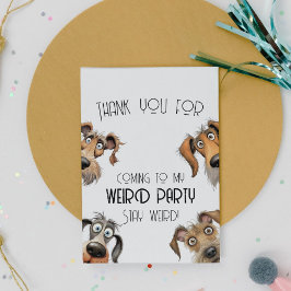 Cartão De Agradecimento Festa Única de Cachorro Engraçado