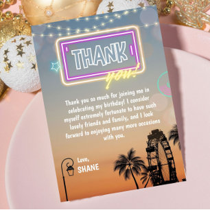 Cartão De Agradecimento Festival de Música Pastel Boho Birthday